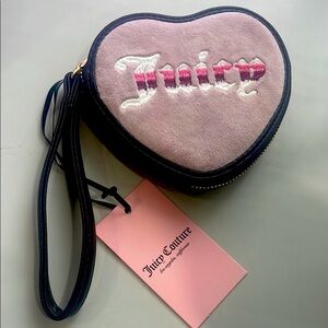 Juicy Couture Pink Chocolate Heart-shaped Retro Vibes Wristlet Bag NWT
